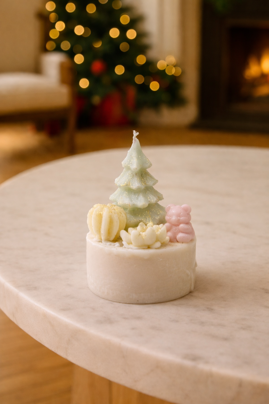 Handcraft Xmas Cake Candle